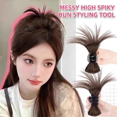 Spiky Rommelige Haarknot Extensie Synthetisch Haar Haarklem Accessoire Voor Vrouwen Direct Volume Styling Tool Van Acryl
