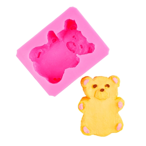 Molde De Silicona De Oso Lindo Para DIY Pasteles Chocolate Hornear Fundición De Resina Epoxi Fabricación De Velas Forma De Animal