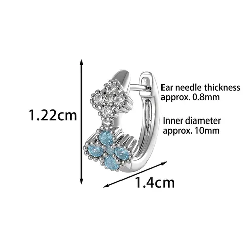 Pendientes De Aro Huggie Con Flores De Circonita Micro Pavé Con Poste De Plata De Ley 925 Cobre Joyería Retro Para Mujer