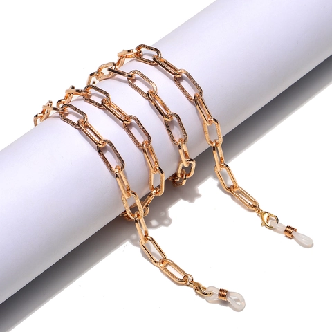 Fashionable Gold Alloy Metal Glasses Chain Non-Slip Eyewear Retainer Neck Strap Face Mask Lanyard Decorative Accessories