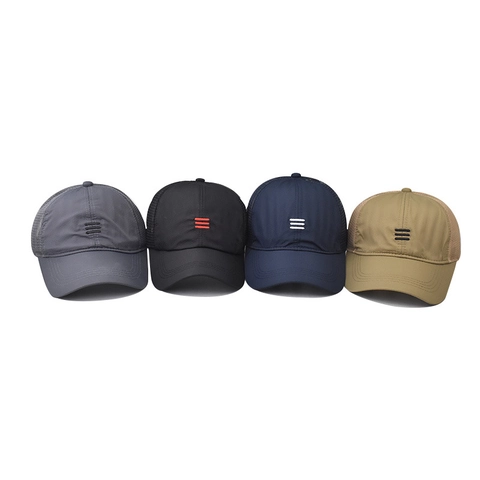 Outdoor Mesh Baseball Cap Quick Dry Polyester Breathable Sun Protection Hiking Trucker Hat Striped Design Adjustable