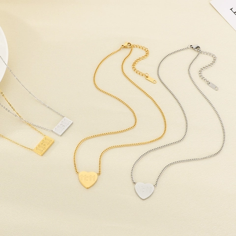 Engel Nummer 11:11 Anhänger Halskette 18K Vergoldet Edelstahl Minimalist Herz Rechteckiges Etikett Schmuck Für Damen