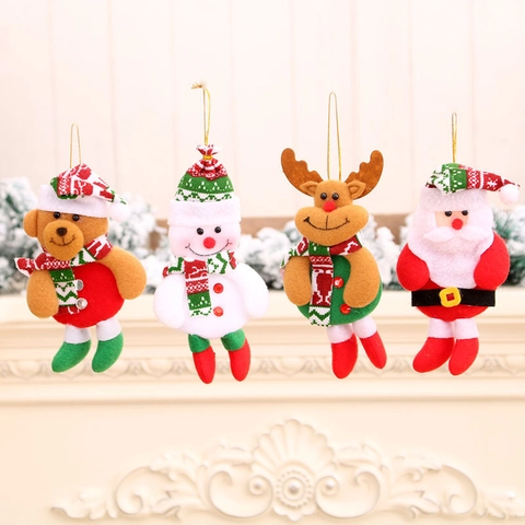 Weihnachten Stoffkunst Anhänger Puppe Weihnachtsmann Schneemann Rentier Bär Weihnachtsbaum Hängende Dekoration Festliche Party Urlaub Home Decor