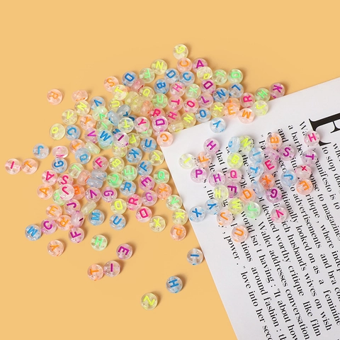 Transparente Acryl Alphabet Perlen Rund A-Z Buchstaben Lose Perlen Für DIY Armband Halskette Schmuckherstellung