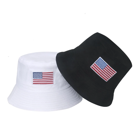 USA Flagge Stickerei Fischerhut Baumwolle Lässig Sonnenschutz Anglerhut Outdoor Für Damen Herren