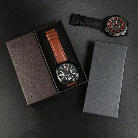 Rectangle Watch Packaging Box Cardboard Specialty Paper Gift Case With Sponge Liner For Watch Storage And Jewelry Display