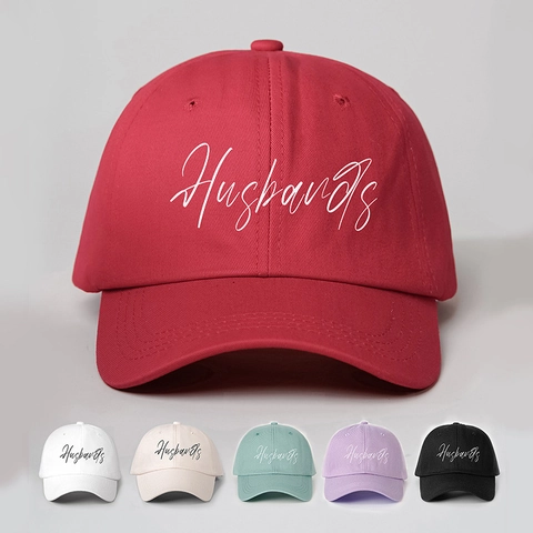 Baseball Cap Adjustable Sun Protection Polyester Hat Outdoor Casual With Husbands Letter Print
