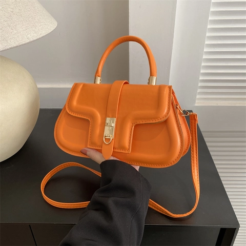 Dames Schoudertas PU Leer Chic Designer Crossbody Tas Handtas Met Metalen Slot Dagelijks Trendy