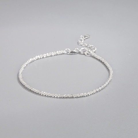 Minimalist 925 Sterling Silver Starry Sky Shimmering Bracelet For Women Adjustable Fashion Jewelry Light Luxury Delicate Wrist Chain Gift