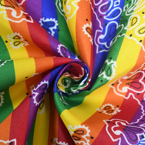 Rainbow Bandana Polyester Paisley Tie Dye Square Headwear Neck Scarf For Outdoor Sport Hip Hop Pride Festival Accessory