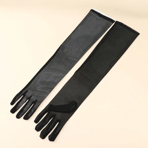 Guantes Largos De Ópera Para Mujer Malla Transparente Elástica Transpirable Accesorio Vestido Fiesta Boda Estilo Vintage