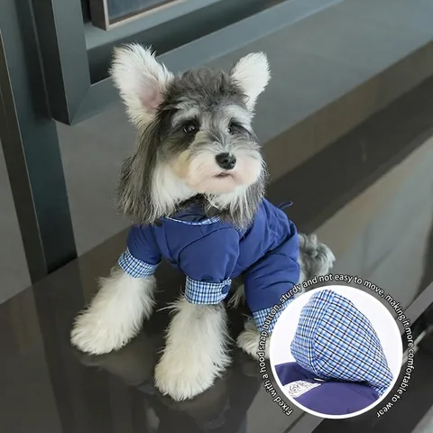 Tuta Cane Impermeabile Antivento Quattro Zampe Imbottita Cotone Plaid Cappuccio Giacca Invernale Cani Piccoli Medi
