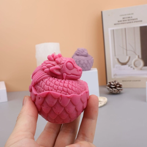 Molde De Silicona De Huevo De Dragón Diseño Escamas Míticas Para Hacer Velas Aromáticas Resina Yeso Decoración Pascua DIY