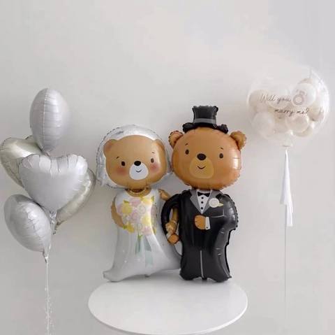 Palloncini Decorazione Matrimonio Alluminio Orso Sposo E Sposa Forma Torta Castello Cuore Per Festa Di Fidanzamento