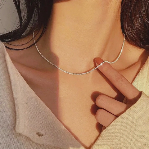 Minimalist Stainless Steel Cauliflower Chain Necklace For Women Gold Silver Plated Fashion Jewelry Sparkling Choker