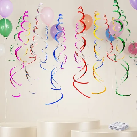 Hangende Swirl Decoraties Metallic Glanzend Plastic PVC Plafondspiralen Voor Verjaardag Bruiloft Feest Evenement Huis Klaslokaal Decoratie