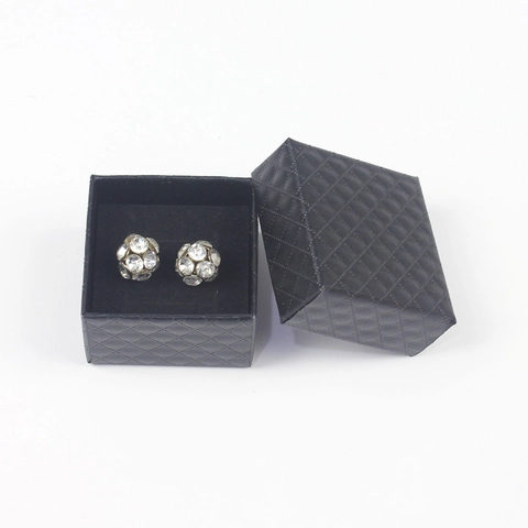 Jewelry Packaging Gift Box With Diamond Texture Ribbon Embossed Cardboard Box For Necklace Ring Earring Bracelet Watch Organizer