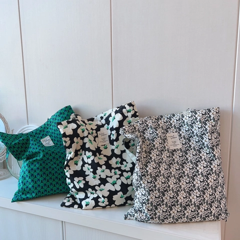 Borsa Tote In Tela Da Donna Vintage Floreale Cotone Borsa A Mano Spalla Doppio Strato Grande Capacità Casual Versatile