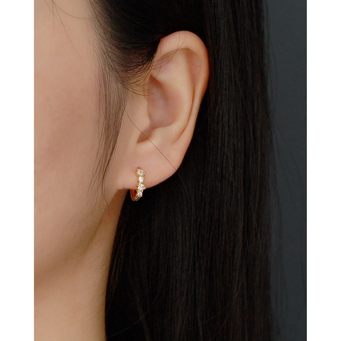 925 Sterling Silver Huggie Hoop Earrings With Cubic Zirconia Round Square Cut Geometric Minimalist Jewelry For Women