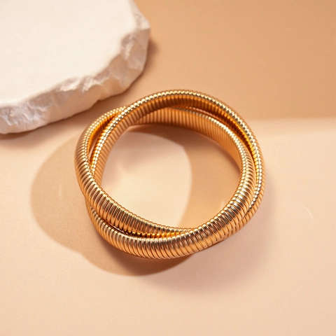 Twisted Metallic Texture Wrap Bracelet Spiral Multilayer Minimalist Unique Fashion Jewelry For Women