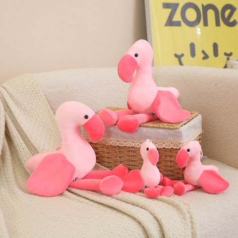 Peluche Fenicottero Rosa Giocattolo Animale Imbottito Morbido Gambe Lunghe Ornamento Da Appendere Decorazione Casa Regalo Bambino