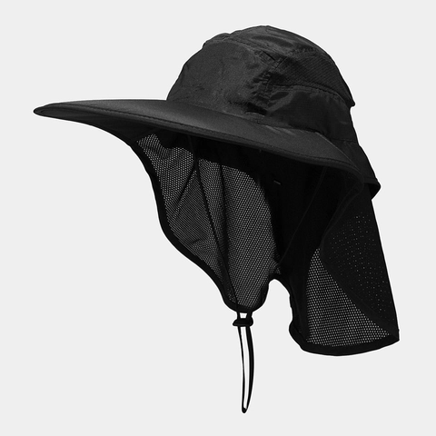 Outdoor Sun Protection Hat With Neck Flap Wide Brim Breathable Mesh Quick Dry Adjustable Windproof Fishing Hiking