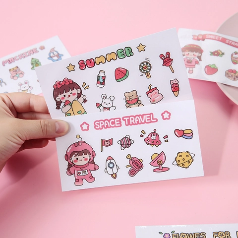 Autocollants Dessin Animé Imperméables Stickers PVC Pour Gourde Ordinateur Portable Carnet Scrapbooking Journalisation DIY Décoration