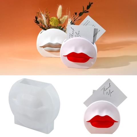 Lip Shape 3D Silicone Mold For Resin Casting And Plaster Crafting DIY Storage Box Flower Vase Desktop Ornament Home Decor