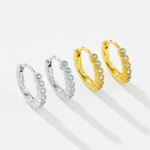 Huggie Hoop Ohrringe 925 Sterling Silber Micro Pave Bunter Zirkonia Einfacher Minimalistischer Modeschmuck Für Damen