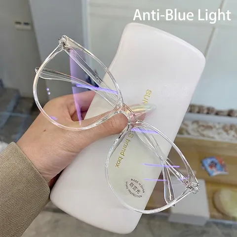 Occhiali Anti Luce Blu Sovradimensionati Da Donna Montatura PC Protezione UV400 Moda Ottica Geometrica