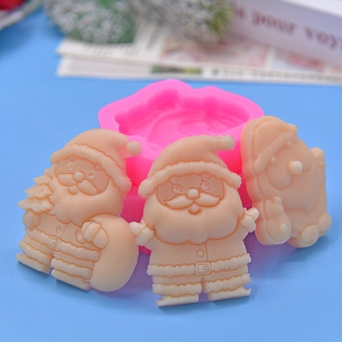 Weihnachtsmann Silikonform Rosa 3D DIY Backwerkzeug Für Kuchen Schokolade Mousse Kerze Handgefertigt Dekoration
