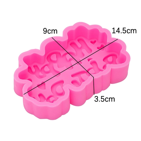Happy Birthday Letter Silicone Mold Heart Shape For Cake Decorating Chocolate Soap Candle Plaster Resin DIY Fondant