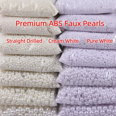 ABS Faux Artificial Pearl Beads Round Loose Spacer Beads For Jewelry Making Craft Clothing Decor