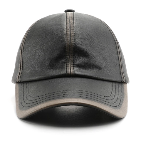Casquette De Baseball En Cuir Rétro Délavée Chapeau Protection Solaire Extérieur Hommes Femmes Boucle Métal Réglable