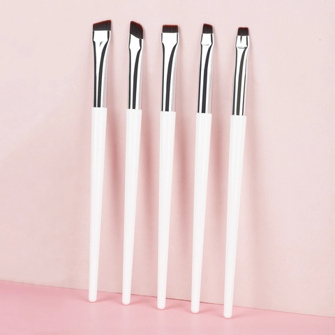 Pennelli Per Trucco Occhi Eyeliner Sopracciglia Dettaglio Fibra Sintetica Manico In Legno