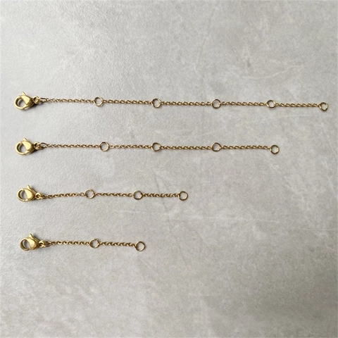 Stainless Steel Jewelry Extender Chain With Lobster Clasp Adjustable Extension Link For Necklace Bracelet DIY Craft Various Lengths Gold Silver Rose Gold Parts