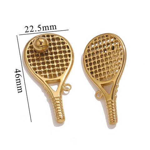 Dijes De Colgante Raqueta De Tenis Acero Inoxidable Tema Deportivo Para DIY Collar Pulsera Joyería Decoración