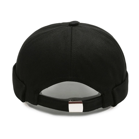 Docker Cap Brimless Sailor Hat Cotton Adjustable Metal Buckle Solid Color Embroidery Retro For Men And Women