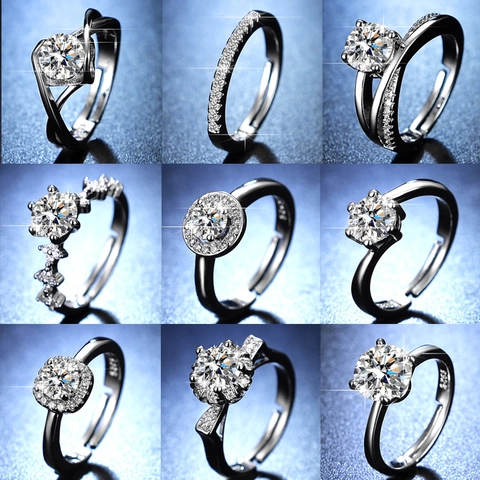 Verstellbarer Offener Ring Für Damen Glänzender Zirkonstein Sechs Klauen Herz Schleife Design Eleganter Schmuck