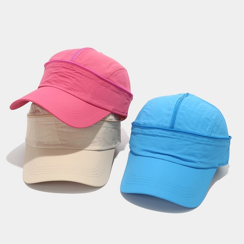 Quick Dry Baseball Cap Detachable Top Sun Visor 2 In 1 Outdoor Sports Hat Breathable Adjustable Polyester Unisex Leisure