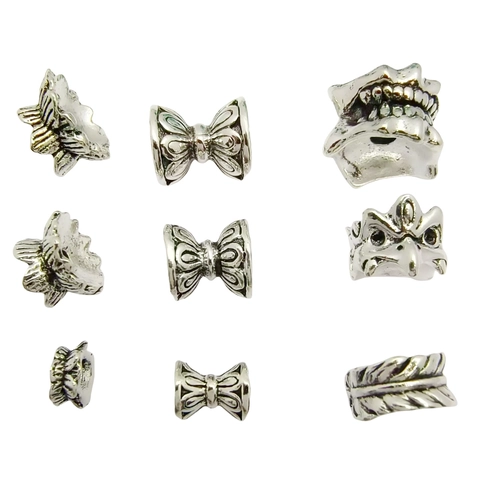 Retro Alloy Bead Caps Spacer Beads Tibetan Silver Style Lotus Flower Leaf Patterns For DIY Jewelry Making