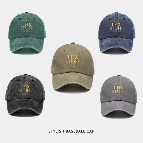 Casquette De Baseball En Coton Lavé Vintage Chapeau Papa Délavé Imprimé Slogan Ajustable Chapeau Soleil Extérieur