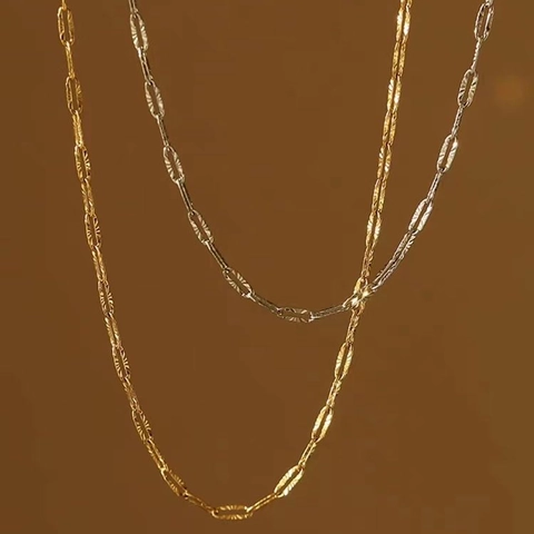 Minimalist Titanium Steel Embossed Cross Chain Necklace Bracelet For Women Fashion Commute Gold Steel Electroplated Jewelry