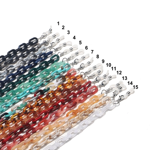 Cadena De Gafas De Acrílico Leopardo Carey Resina Cordón Para Gafas Antideslizante De Silicona Para Gafas De Sol