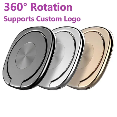 Universal Zinc Alloy Phone Ring Holder Rotatable Foldable Kickstand Metal Finger Grip Adhesive For Smartphones