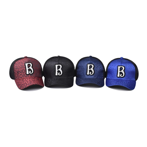 Casquette De Camionneur Rétro Coton Maille Respirante Lettre B Broderie Paillettes Casquette De Baseball Réglable