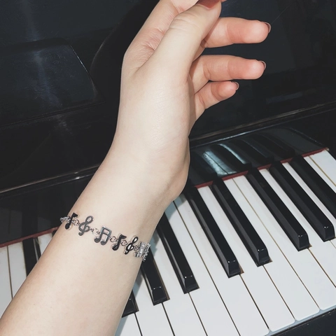 Artistic Musical Note Titanium Steel Bracelet For Women Retro Music Symbol Silver Color Chain Bracelet Jewelry Gift