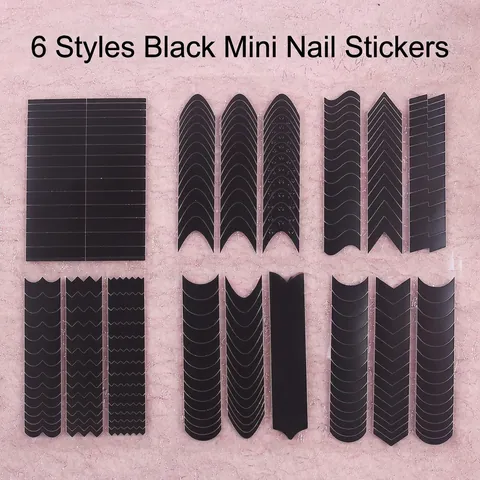 French Manicure Guide Stickers Nail Art Templates Geometric Wave Line V-Shape Heart Patterns DIY Professional Salon Manicure Tools