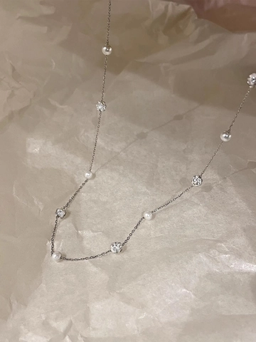 Collana A Y In Acciaio Inossidabile Con Künstliche Perle Artificiali E Sfere Di Strass Per Donna Gioielli Eleganti