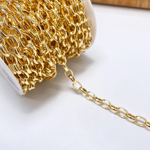 Diy Jewelry Making Chain Oval Link Brass Gold Plated Color Retention For Necklace Bracelet Crafting
